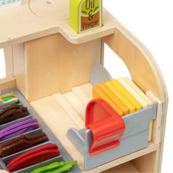 Melissa & Doug Wooden Slice & Stack Sandwich Counter Deli Play Set *NEW* - Picture 6 of 6